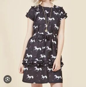 Frock Shop Black Purple Blue Horse Dress
